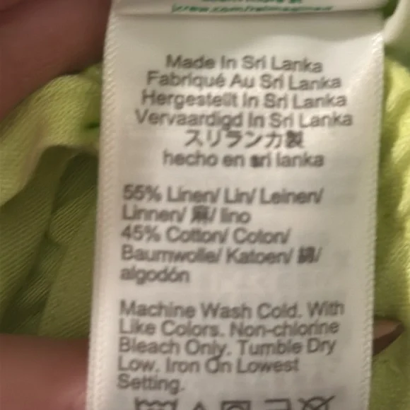 J.Crew factory linen blend cropped pants with cuffed ham and drawstring waist - Picture 3 of 6